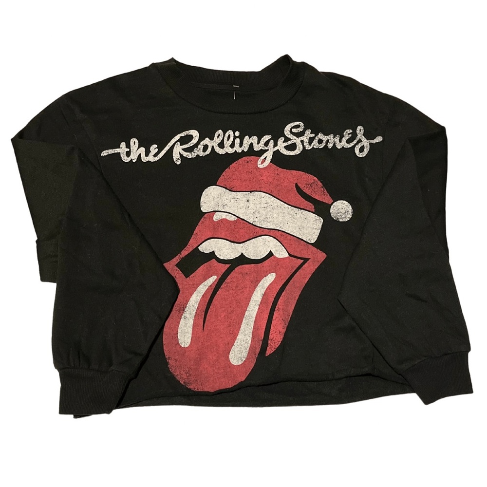 The Rolling Stones Christmas Crop Top Sweatshirt